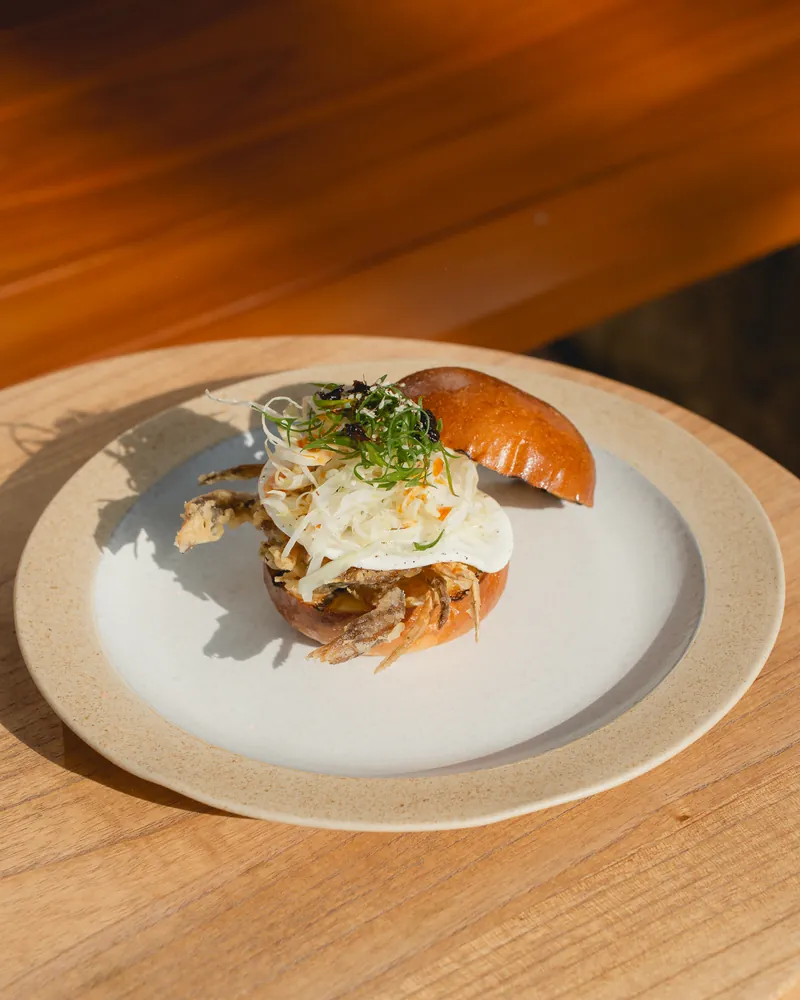 Brioche burger on a plate