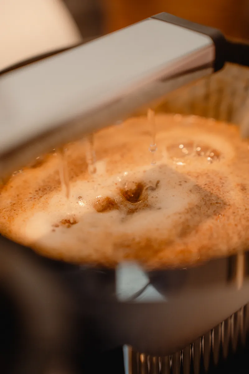 Close-up of a cappuccino