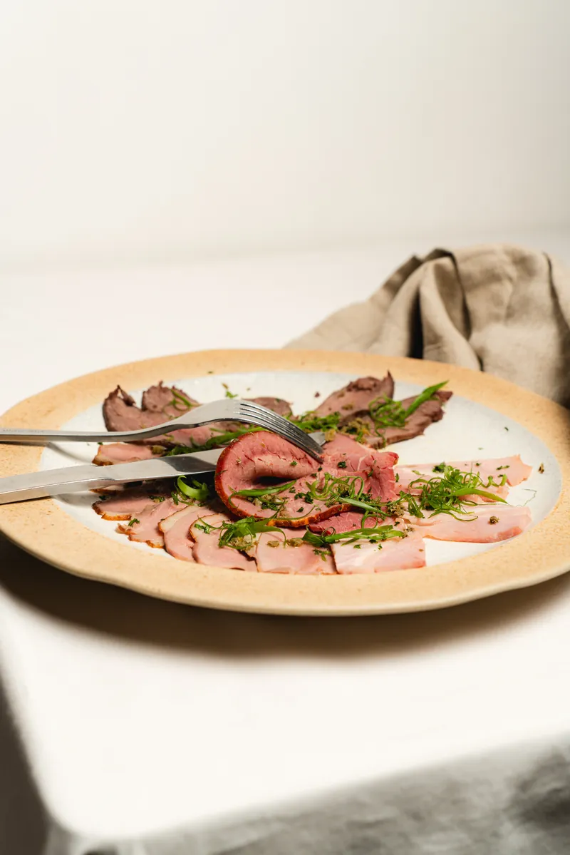Beef carpaccio with rocket